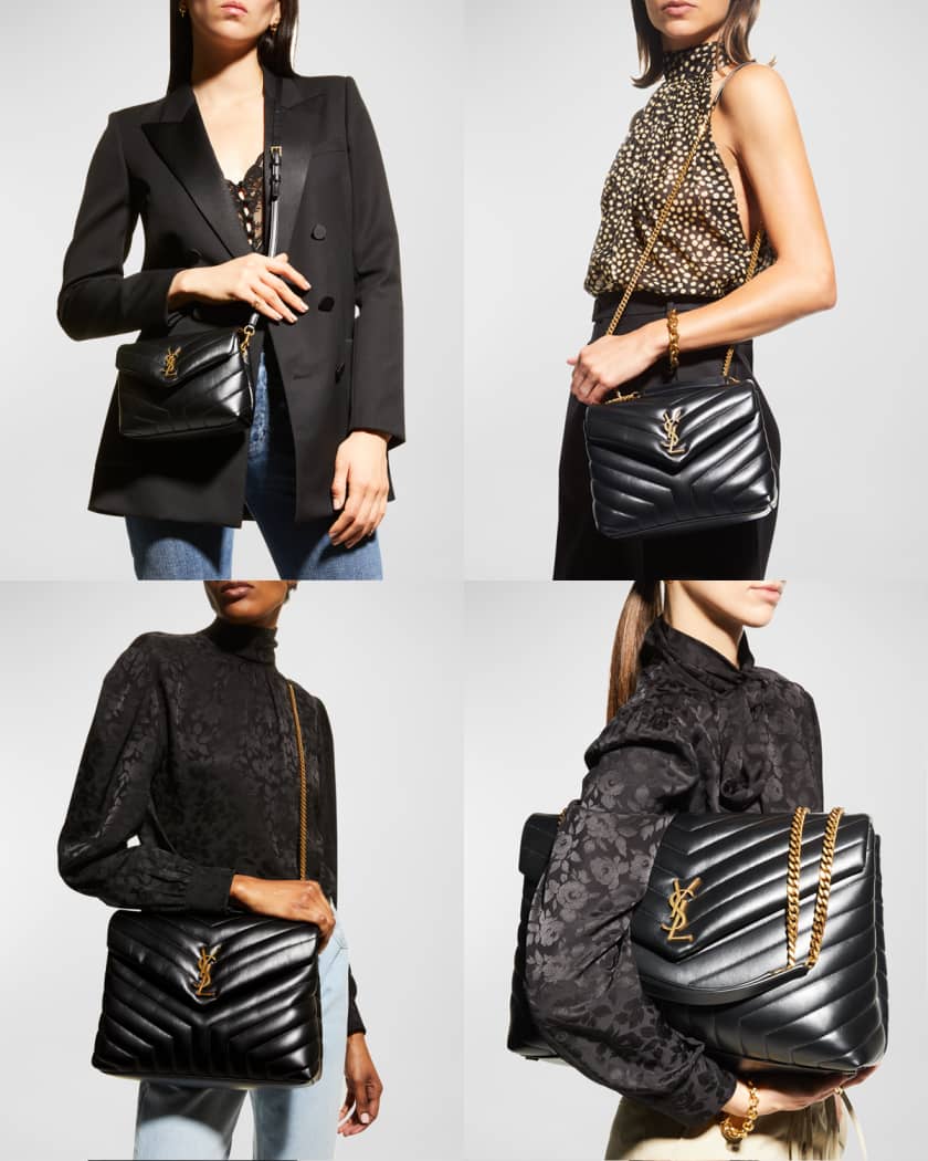 Loulou Yves Saint Laurent Mini Lou in grain de poudre embossed quilted  leather Black ref.409037 - Joli Closet