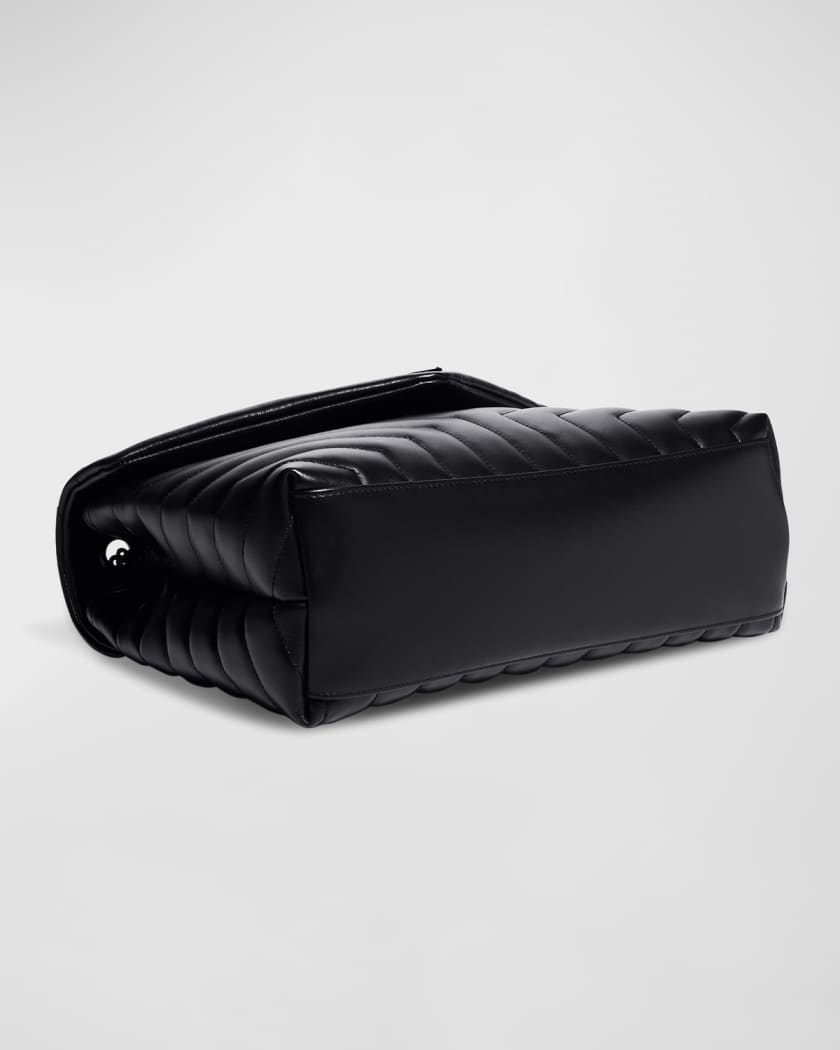 Saint Laurent Monogram Loulou Medium Black Patent Leather Shoulder Bag -  MyDesignerly