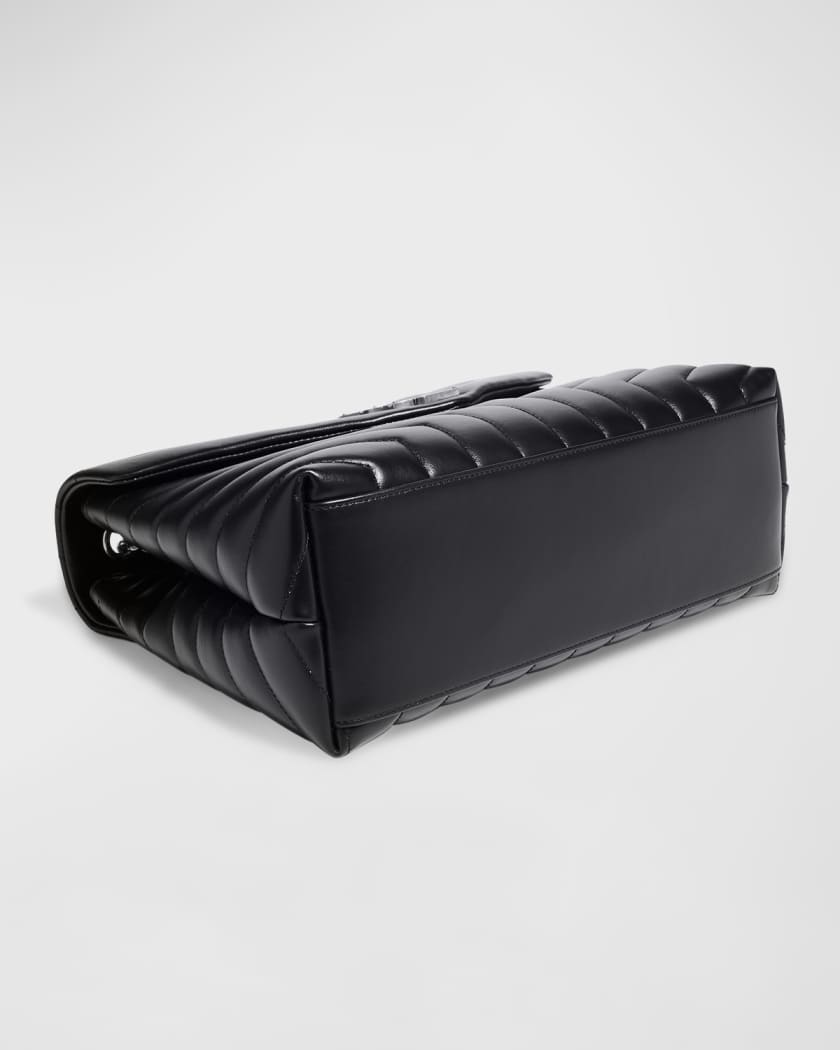 Ysl loulou medium black on black best sale
