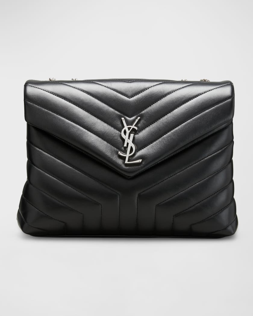 Saint Laurent Loulou Medium YSL Matelasse Calfskin Flap-Top Shoulder Bag