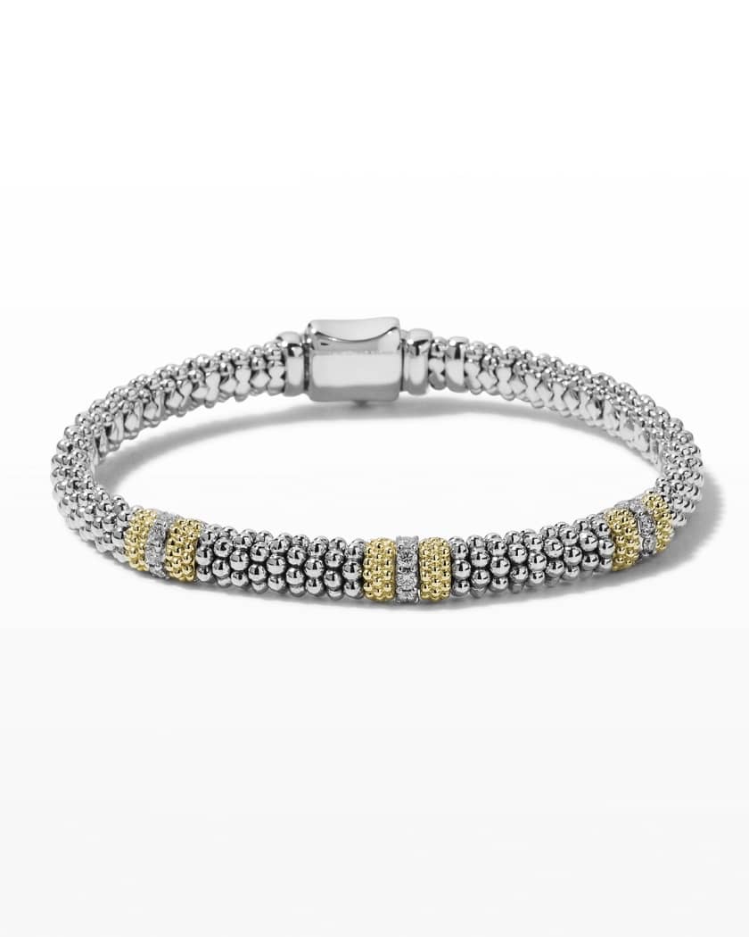 LAGOS 6mm Diamond Lux Three Station Bracelet Neiman Marcus