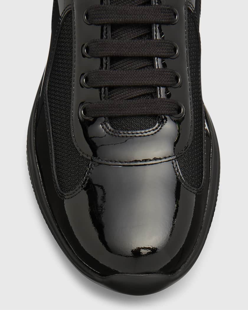 Prada Men's America's Cup Patent Leather Patchwork Sneakers