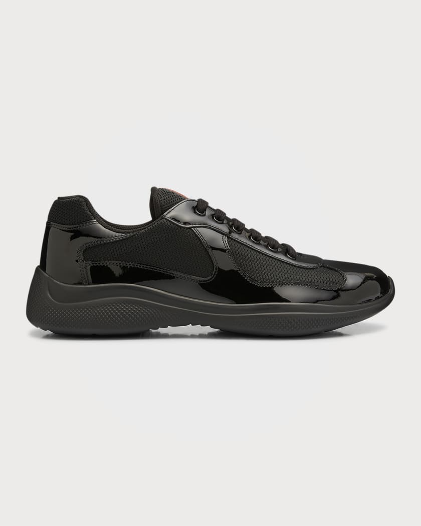 Veel schot vrouwelijk Prada Men's America's Cup Patent Leather Patchwork Sneakers | Neiman Marcus