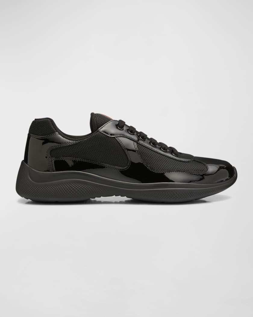 Berucht Actief Umeki Prada Men's America's Cup Patent Leather Patchwork Sneakers | Neiman Marcus