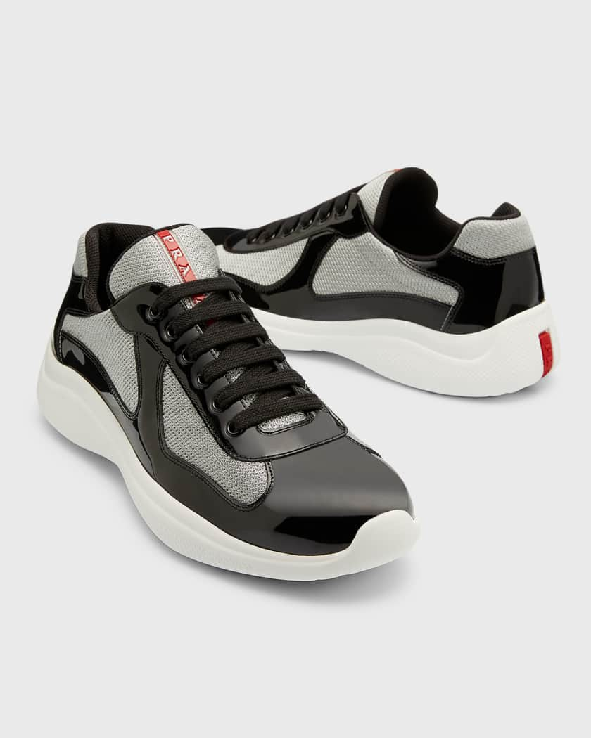 Descubrir 67+ imagen prada americas cup sneakers black and white ...