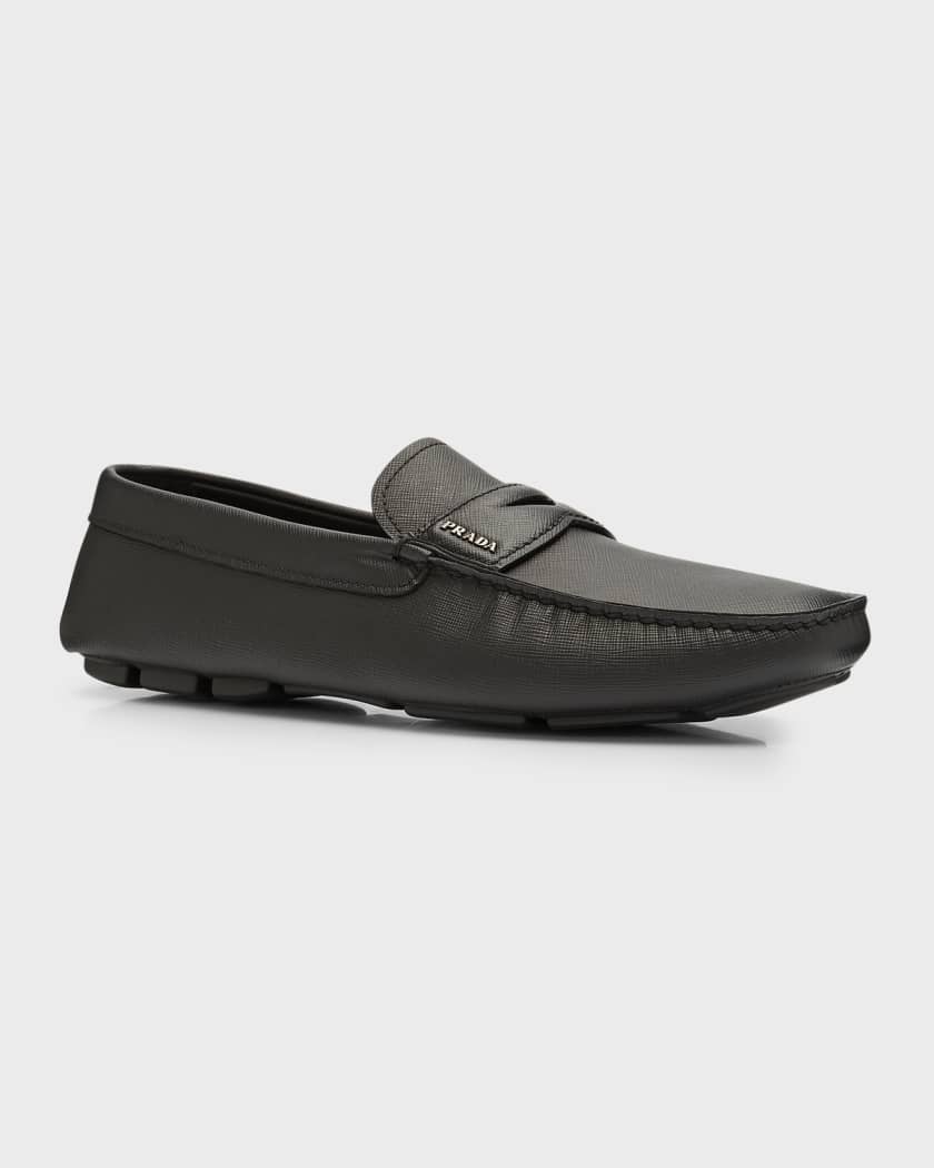 Prada saffiano leather loafers online