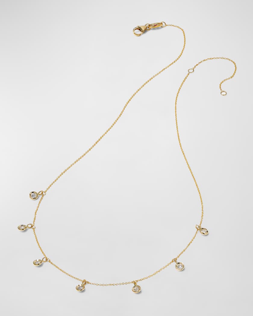 18k 7-Station Diamond Dangle Necklace