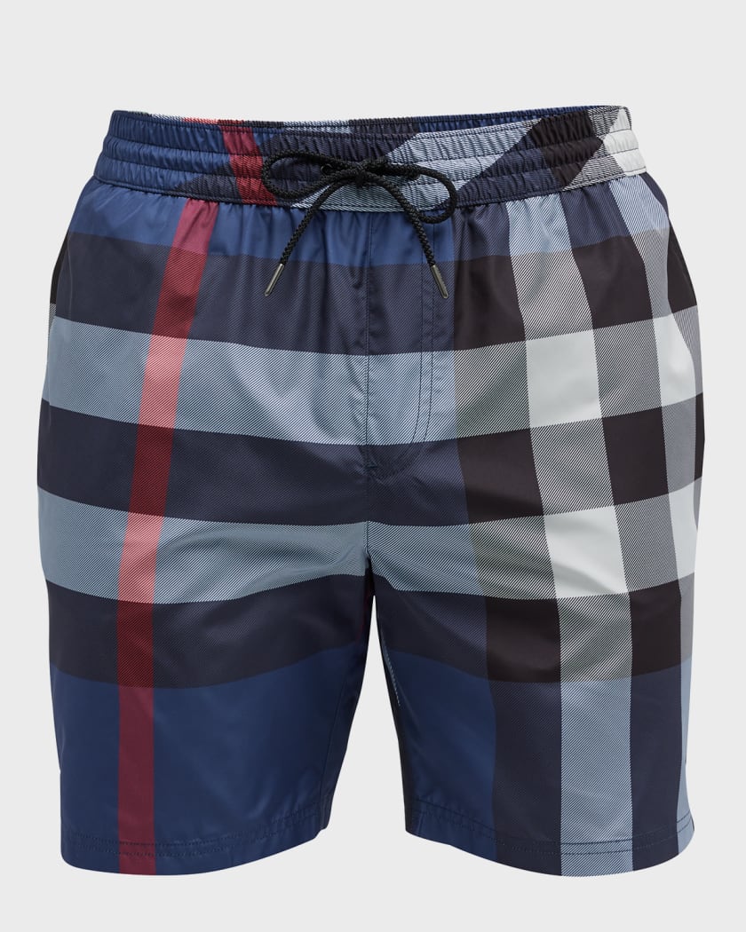 Burberry Men's Guildes Signature Check Swim Trunks | Neiman Marcus