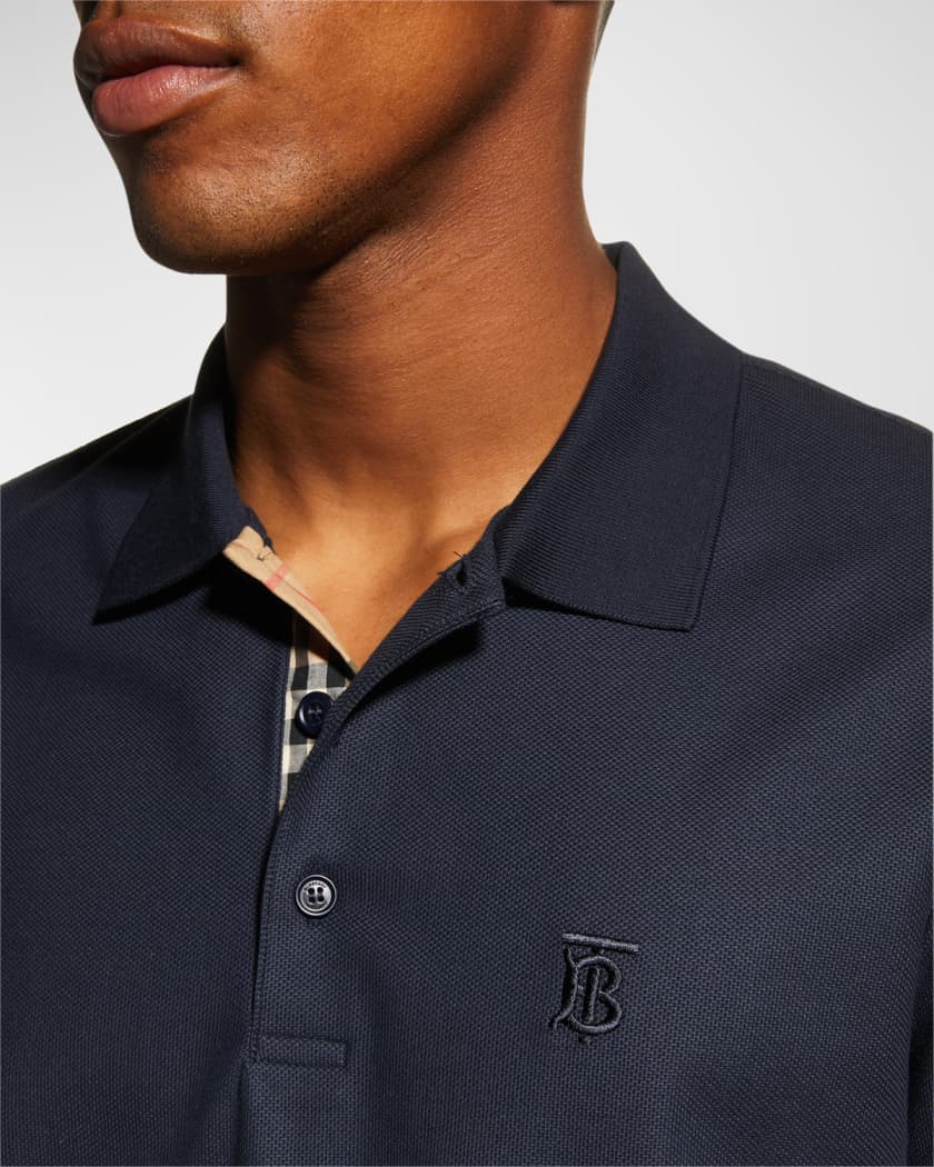 BURBERRY Piqué polo shirt EDDIE in dark blue