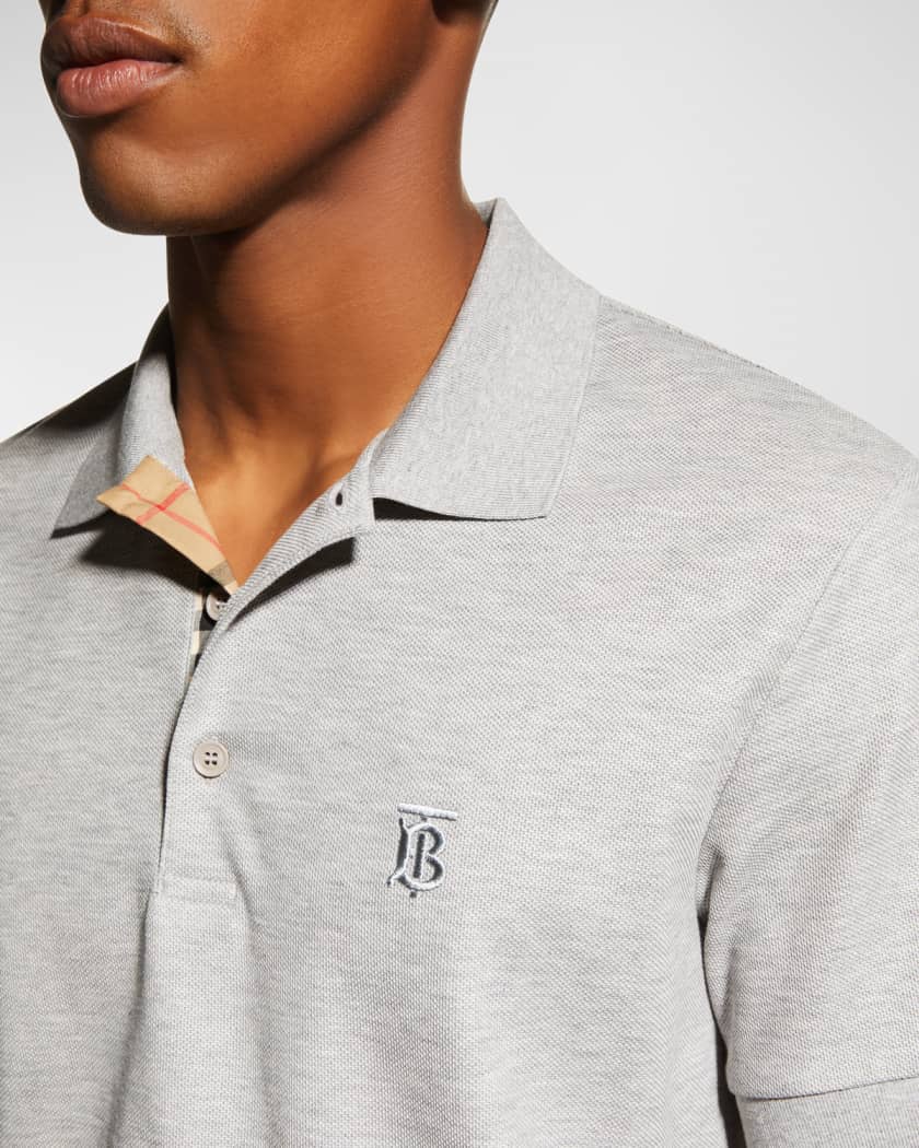 Burberry Men's Eddie Pique Polo Shirt, Gray | Neiman Marcus