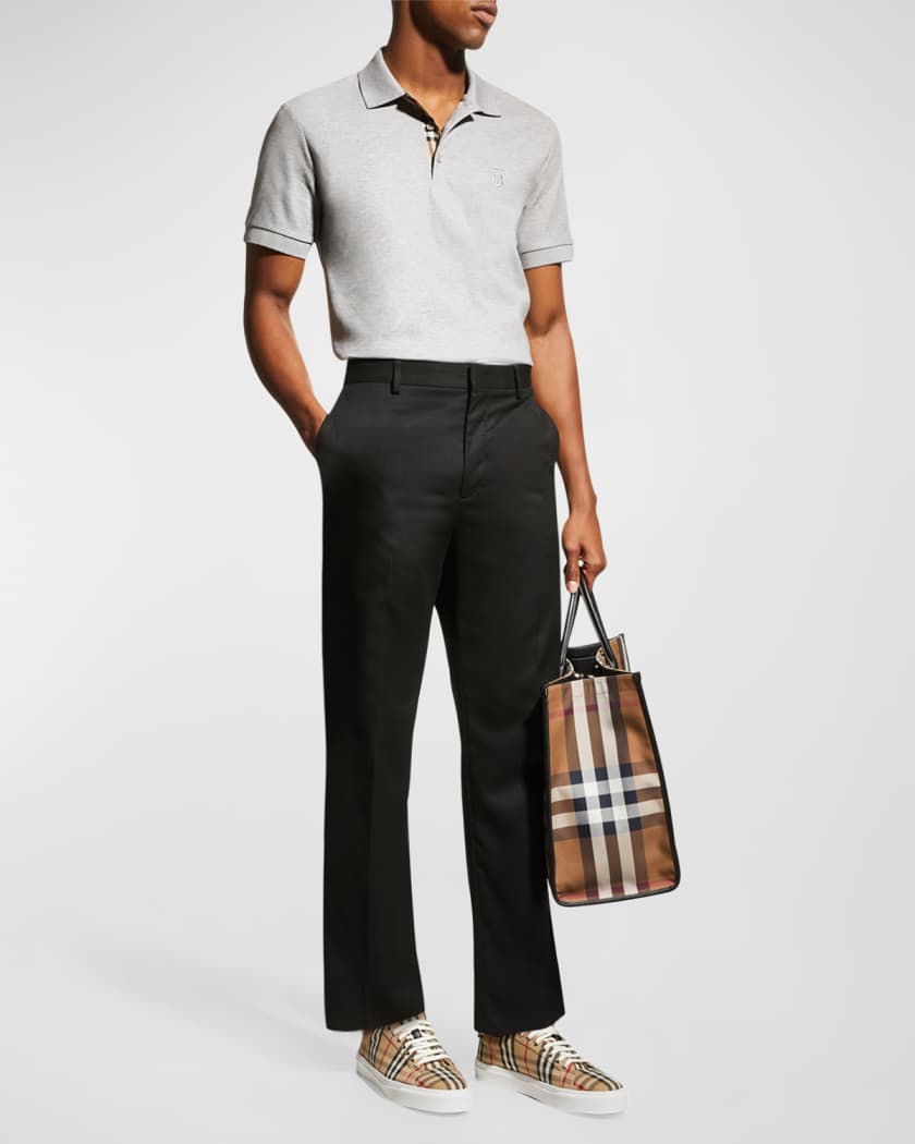 Burberry Men's Eddie Pique Polo Shirt, Gray | Neiman Marcus