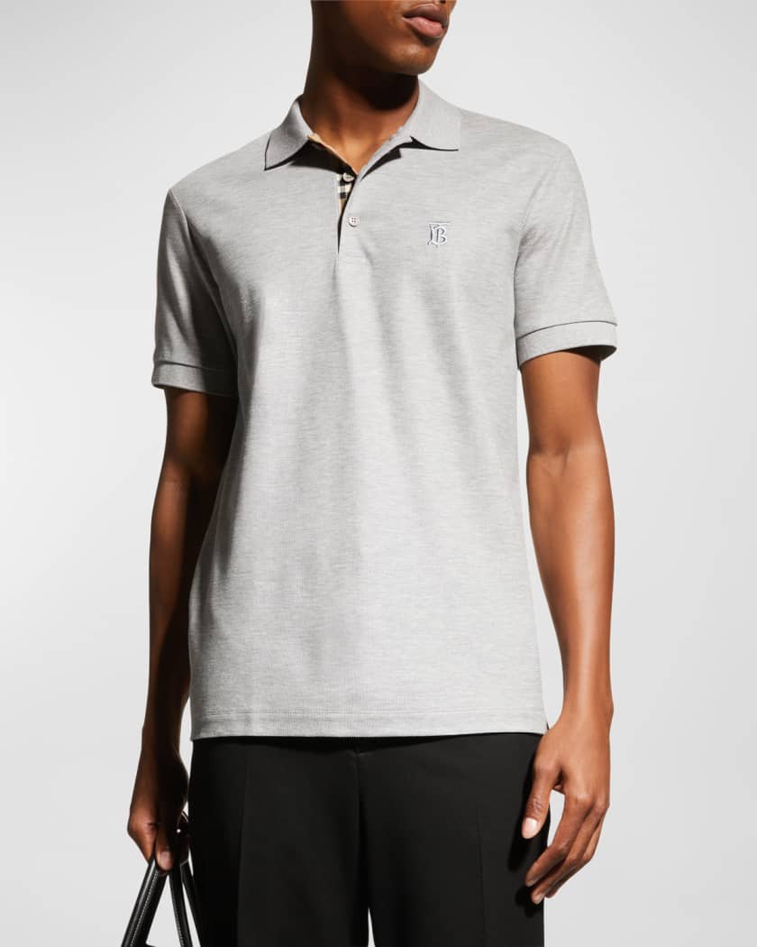 Burberry Men's Eddie Pique Polo Shirt, Gray | Neiman Marcus