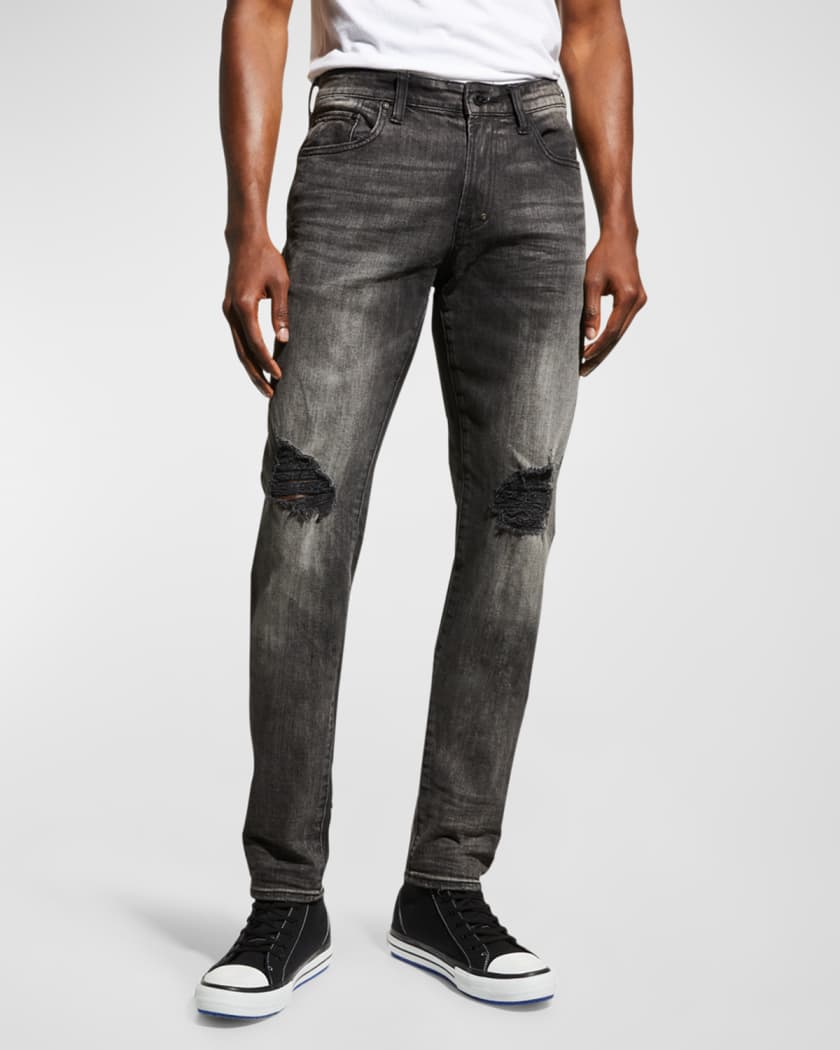Men's Faded Distressed Jeans