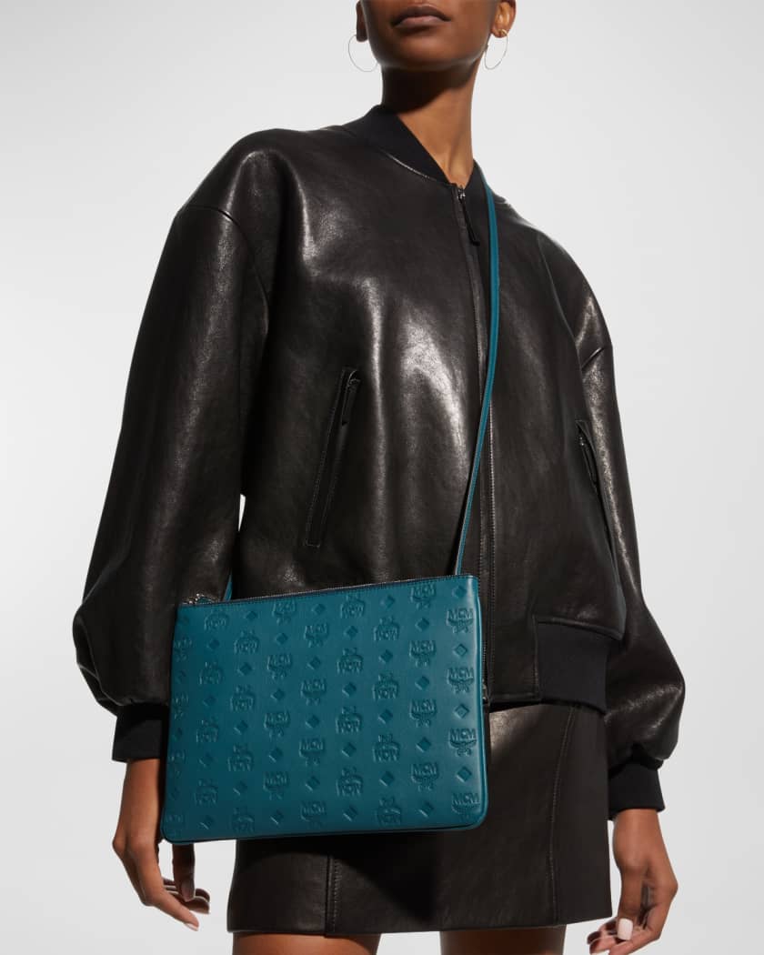 Mcm Klara Medium Monogrammed Leather Clutch Bag Neiman Marcus