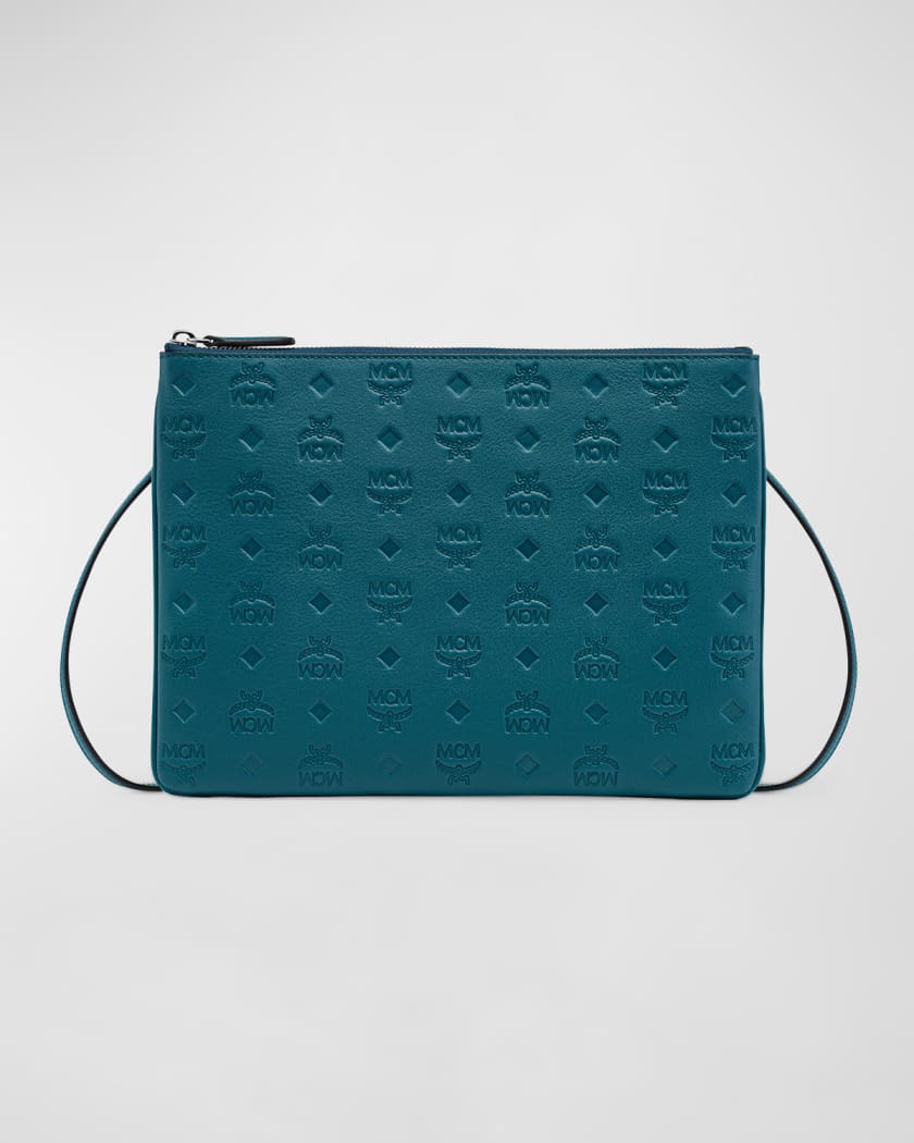 Mcm Klara Medium Monogrammed Leather Clutch Bag Neiman Marcus
