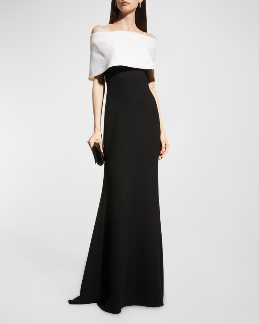 Off-the-Shoulder Two-Tone Gown