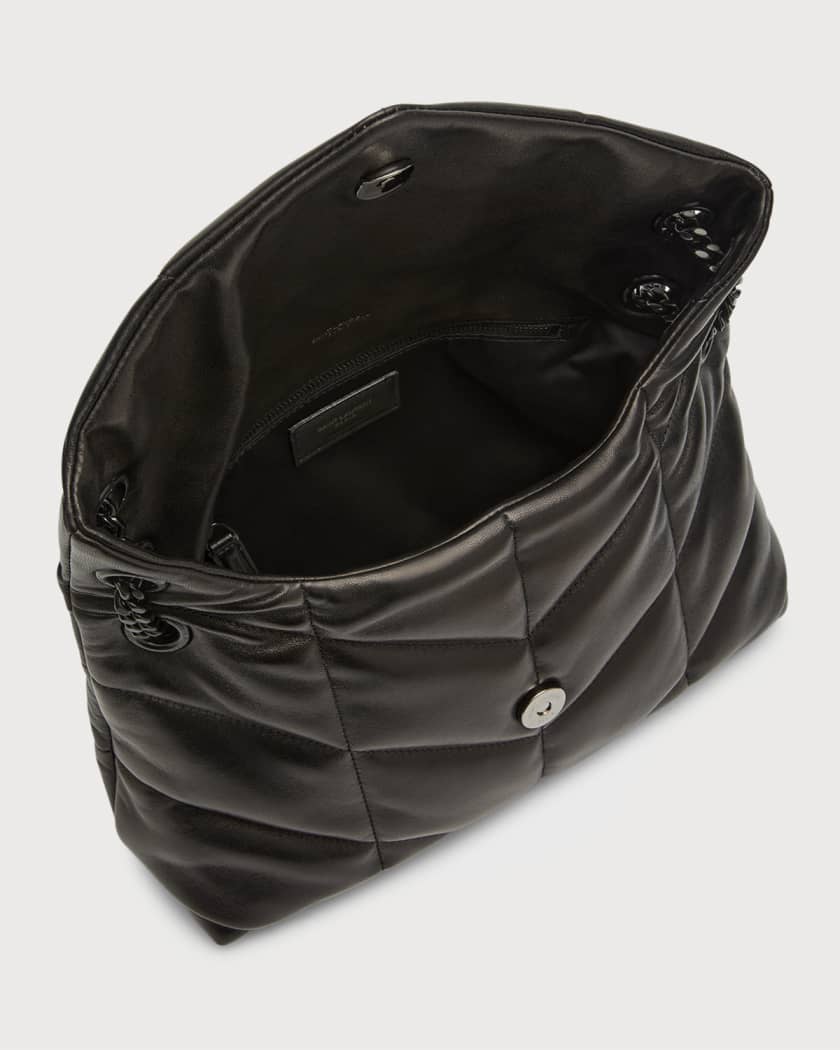 Lou Puffer Small YSL Shoulder Bag in Quilted Leather