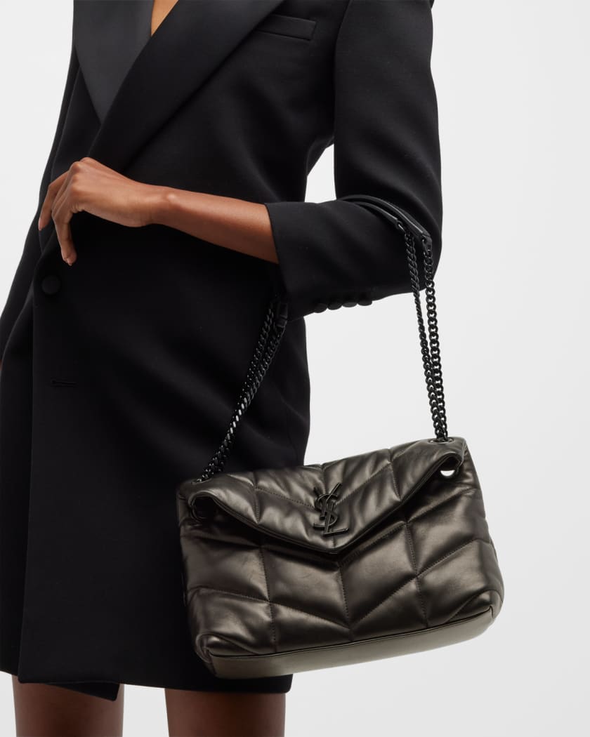 Saint Laurent Mini Loulou Puffer Bag in Black