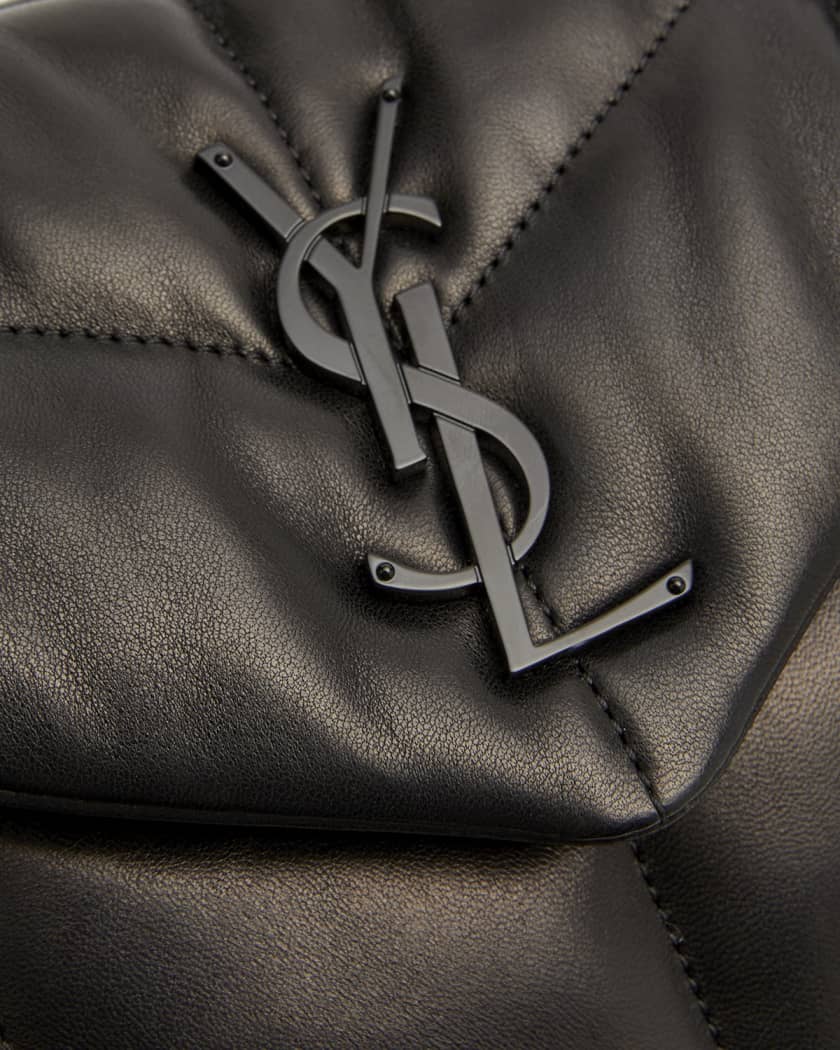 SAINT LAURENT Small Loulou Embossed Metallic Leather Shoulder Bag