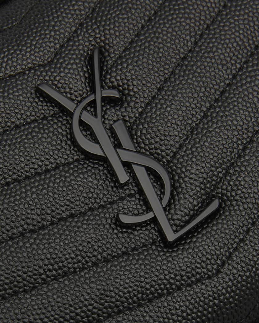 Saint Laurent Lou Mini Grain De Poudre Embossed Leather Quilted