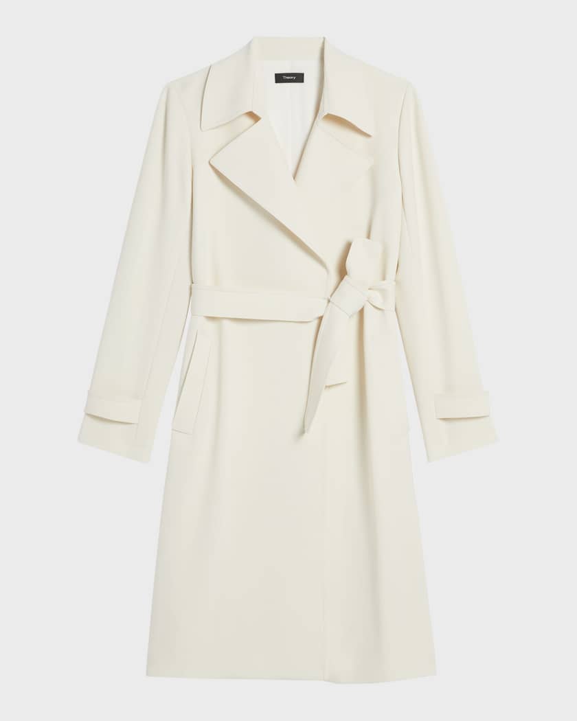 Theory Double-Breasted Belted Trench Coat