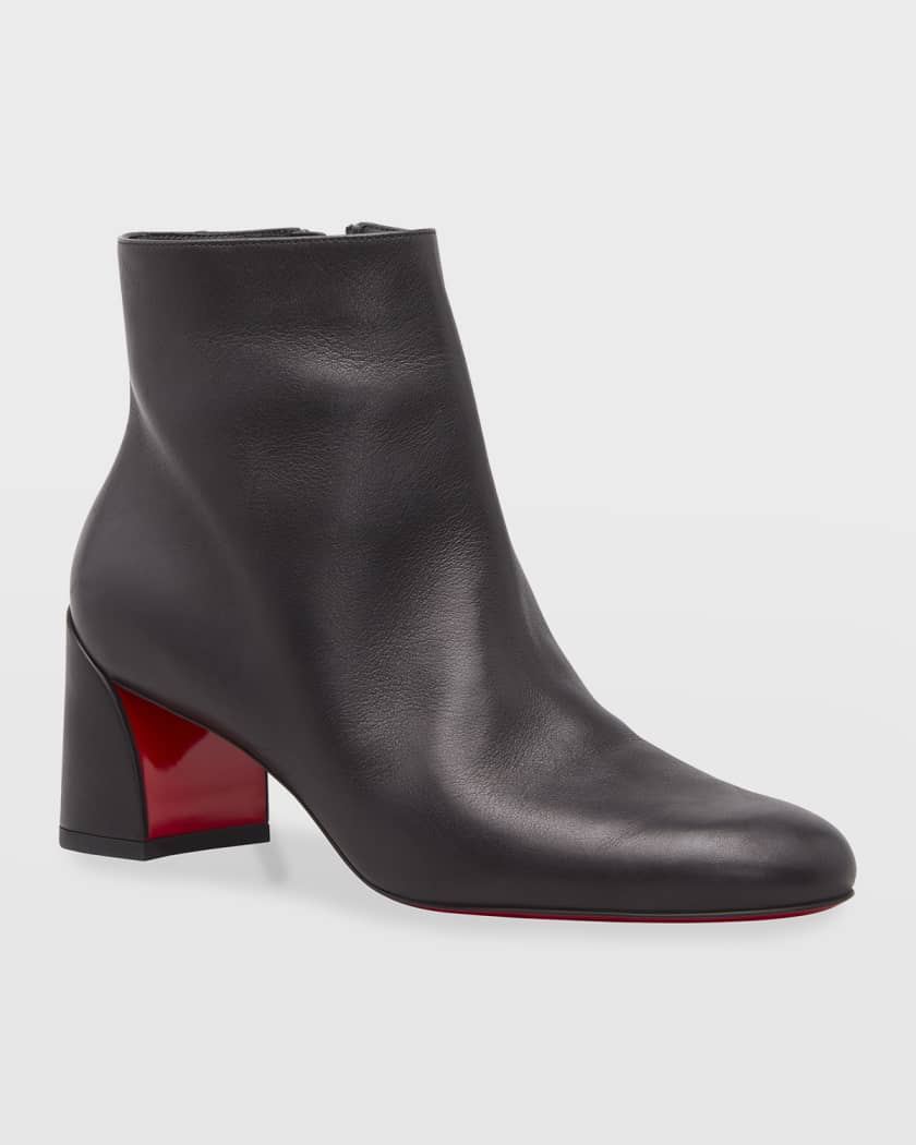 Turela Leather Side-Zip Red Sole Booties