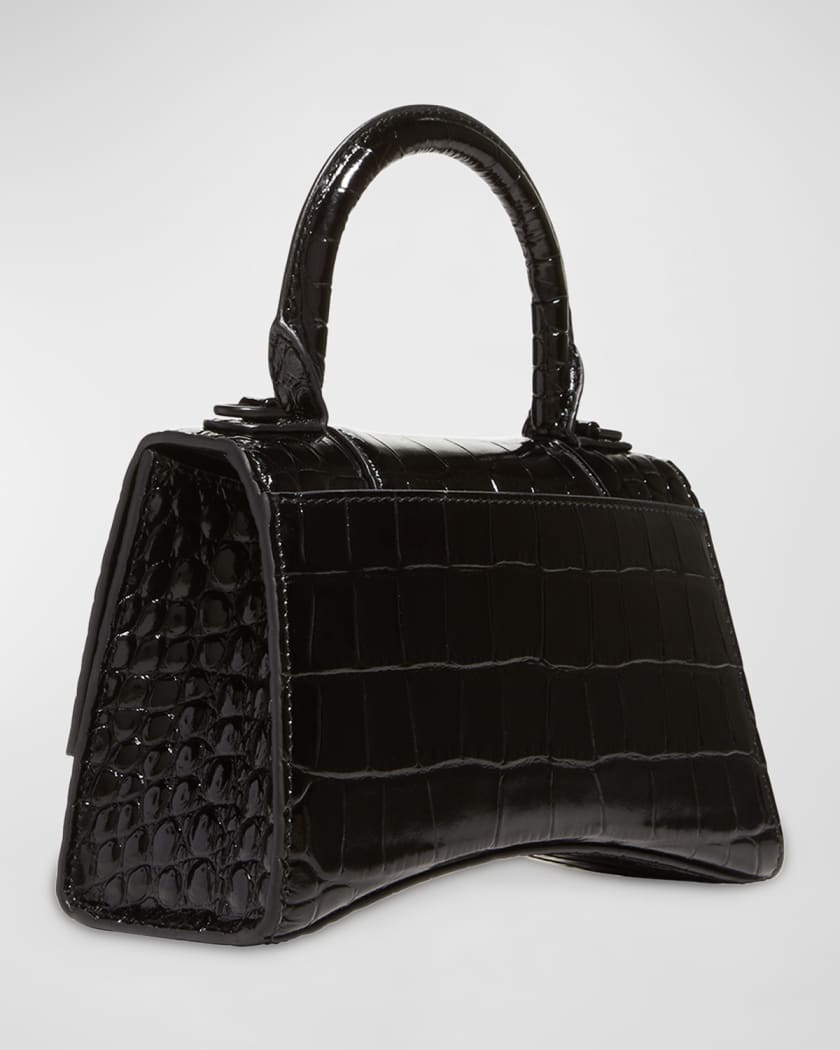 Balenciaga Hourglass XS Crocodile-Embossed Top-Handle Bag - Bergdorf Goodman
