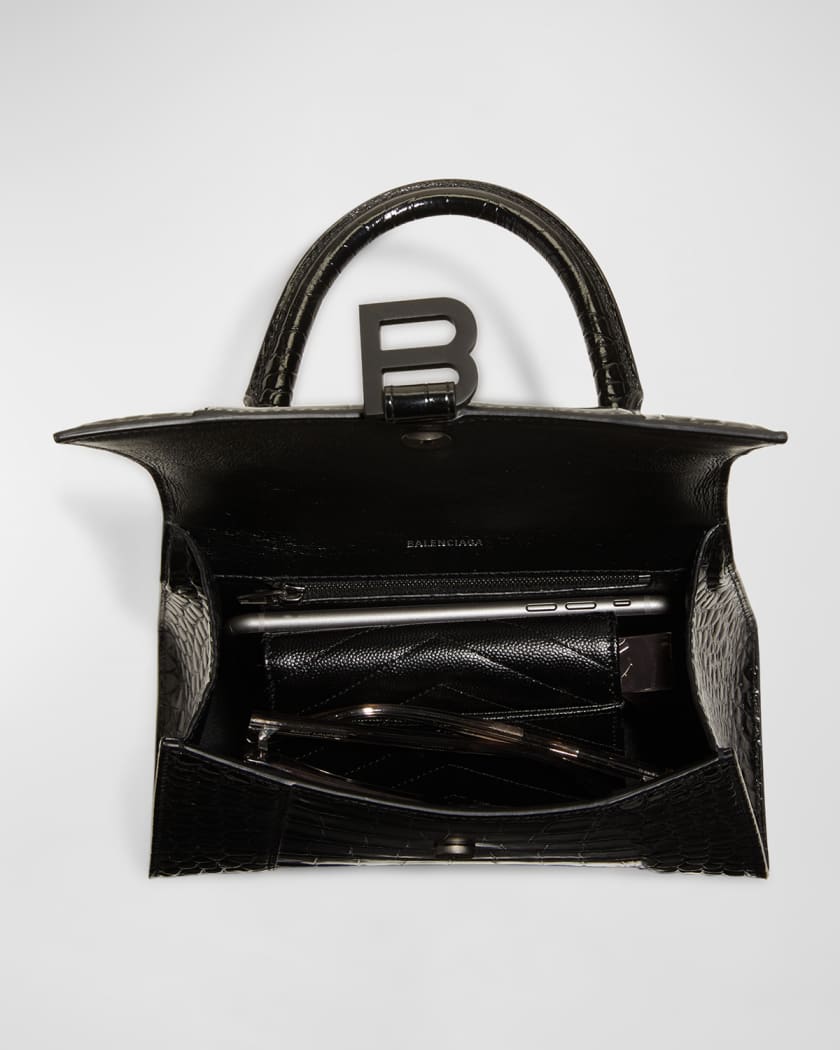 BALENCIAGA, Hourglass Small Crocodile Handbag, Women, Crossbody Bags