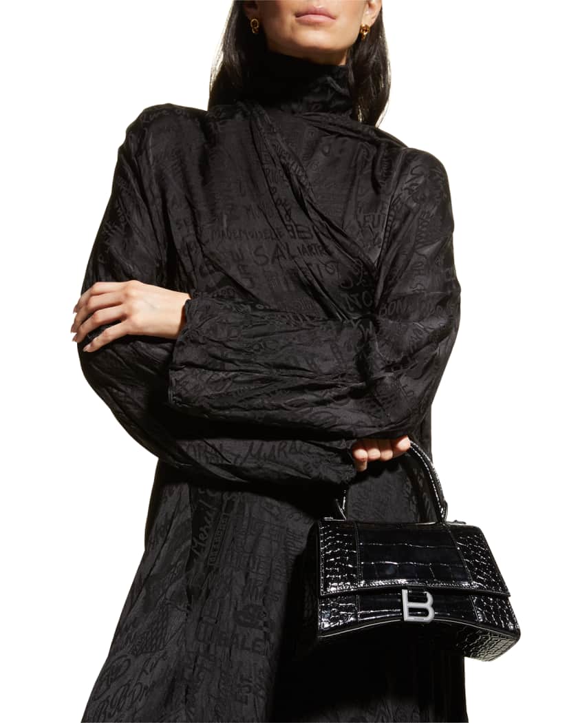 Balenciaga hourglass bag small croc best sale