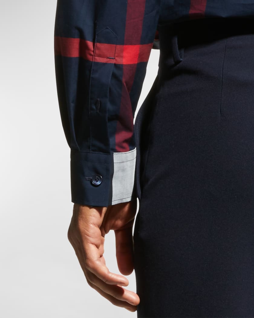 Blue and red burberry shirt hotsell