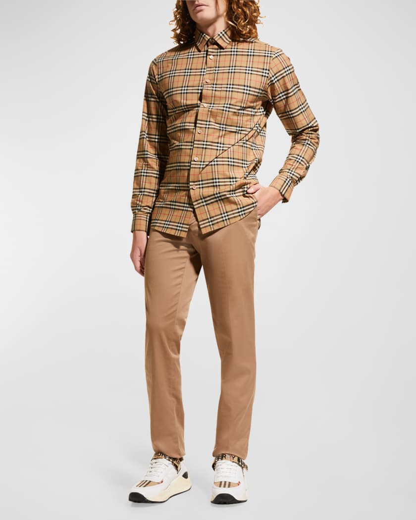 Burberry men's plaid shirt clearance