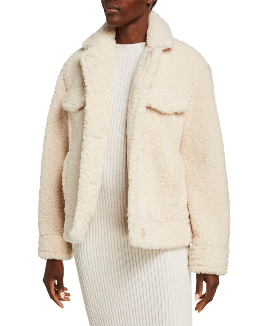 Vince sherpa faux fur jacket clearance