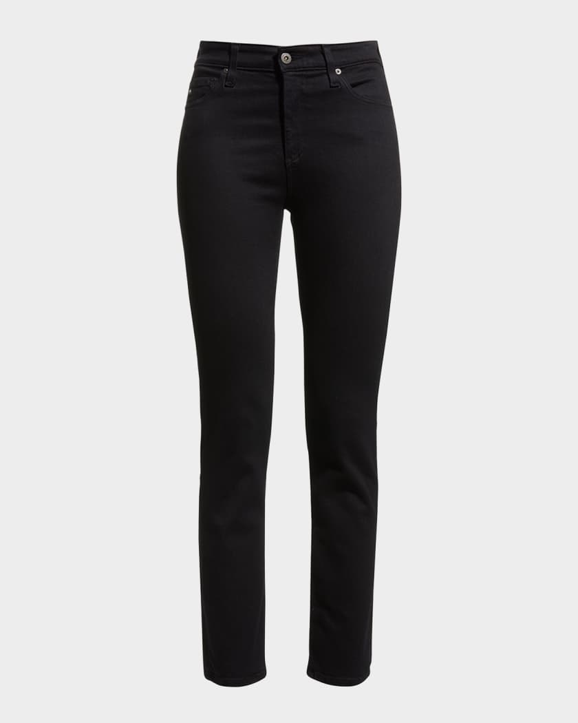 MAJE Pila High-Rise Straight Leg Woven Trousers in NOIRGRIS