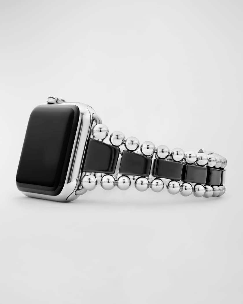 LAGOS Smart Caviar Black Apple Watch Bracelet 42mm 49mm Neiman