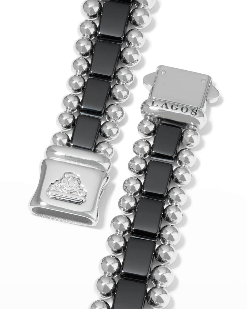 LAGOS Smart Caviar Black Apple Watch Bracelet 42mm 49mm Neiman