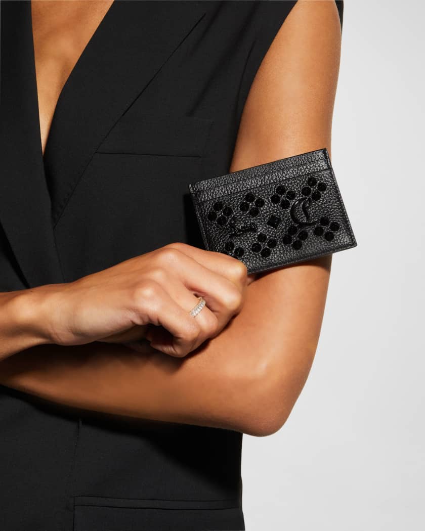 Kios Card Case in Leather with Loubinthesky Spikes