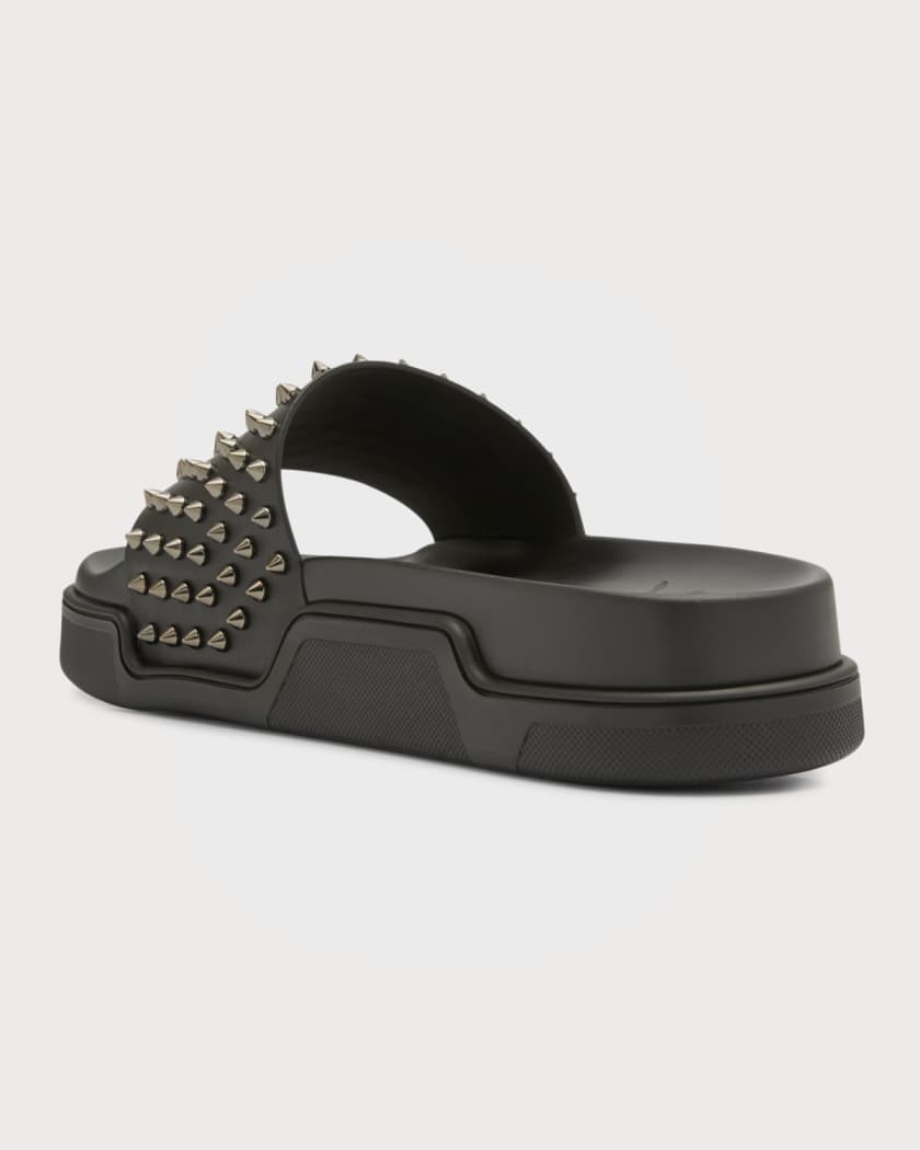 Pool Fun Studded Leather Slides