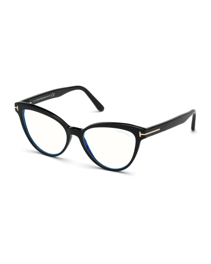 TOM FORD Blue Block Cat-Eye Acetate Optical Frames | Neiman Marcus
