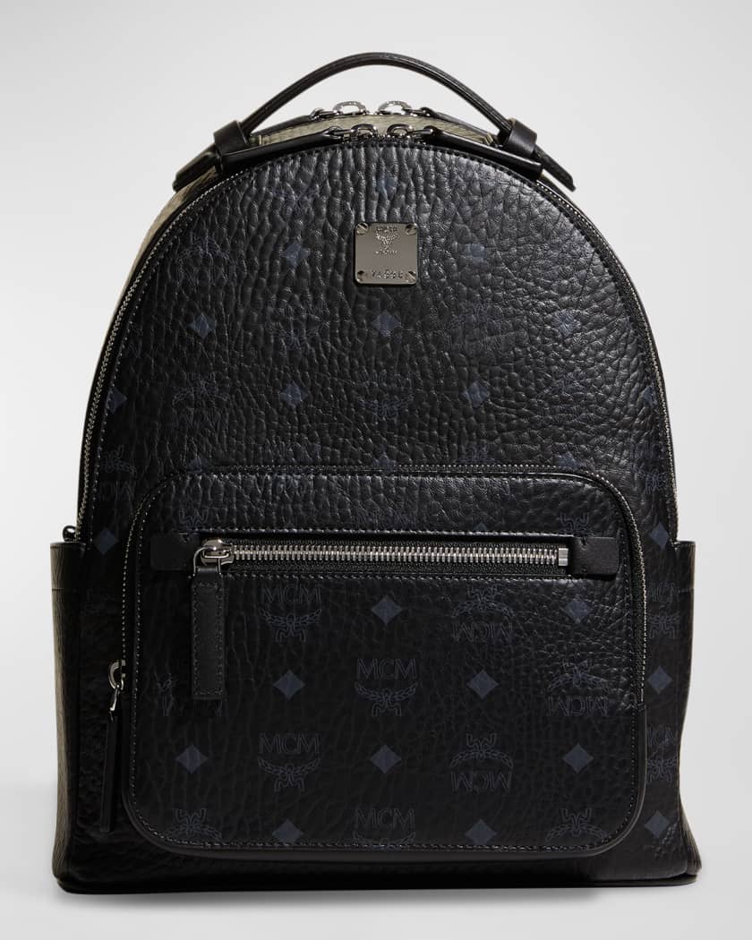 MCM Black Canvas Backpack