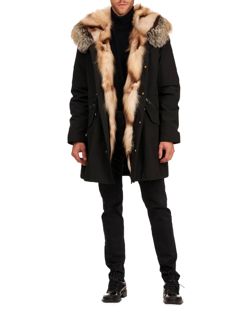 Gorski Men's Fox Fur Trim Parka