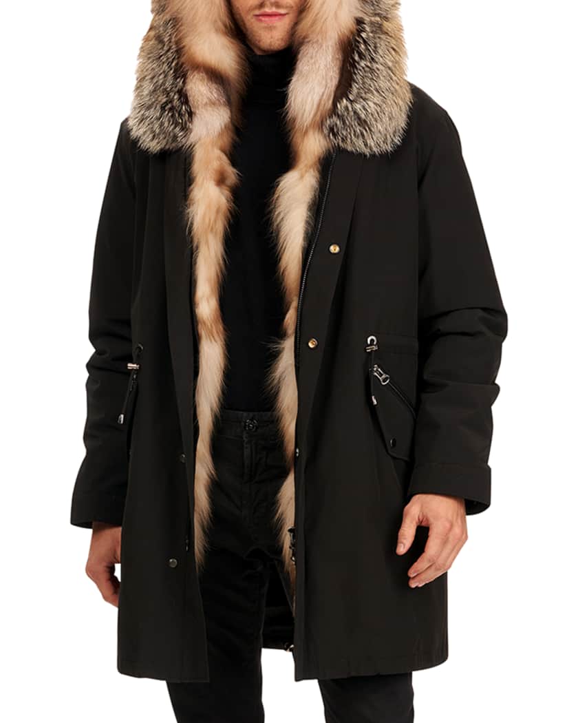Fox fur trim parka clearance