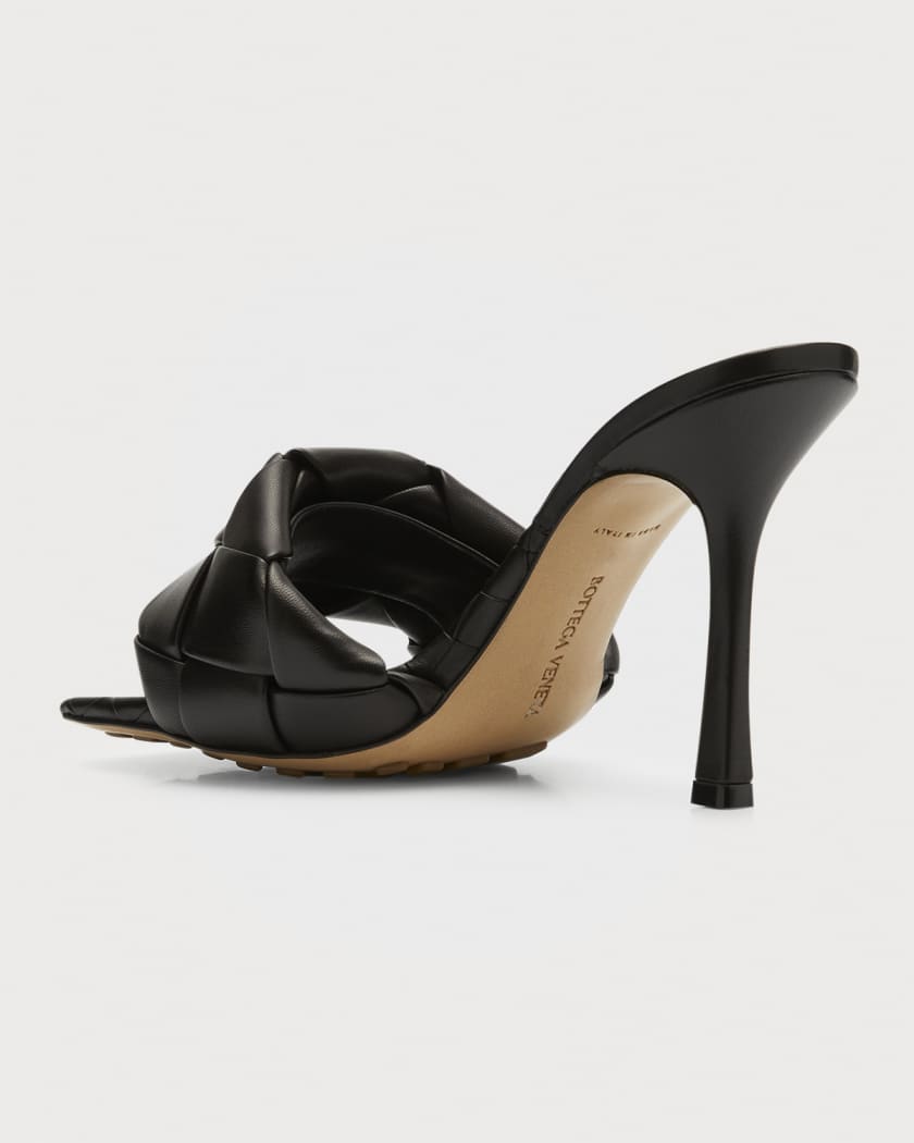 Lido Leather Sandals in Black - Bottega Veneta