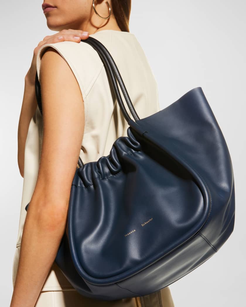 Duke Shopper Tote in Black Smooth Italian Leather at Ainsley New York