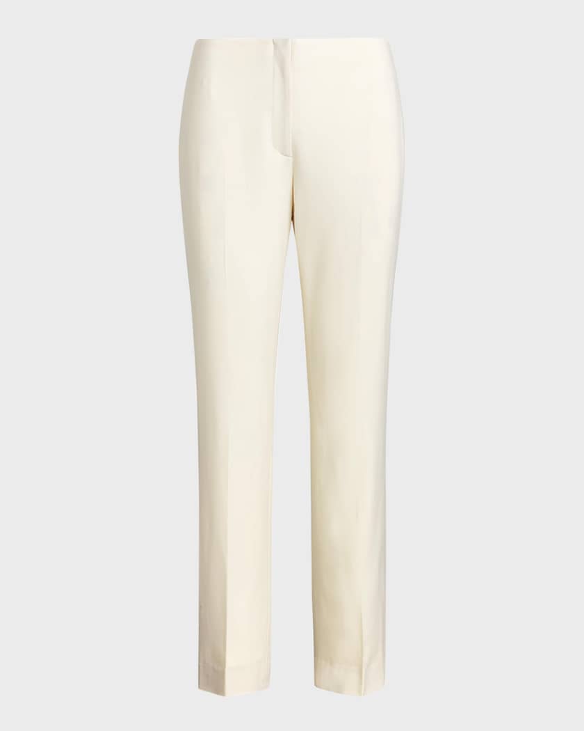 High-rise cotton tapered pants in white - Jil Sander