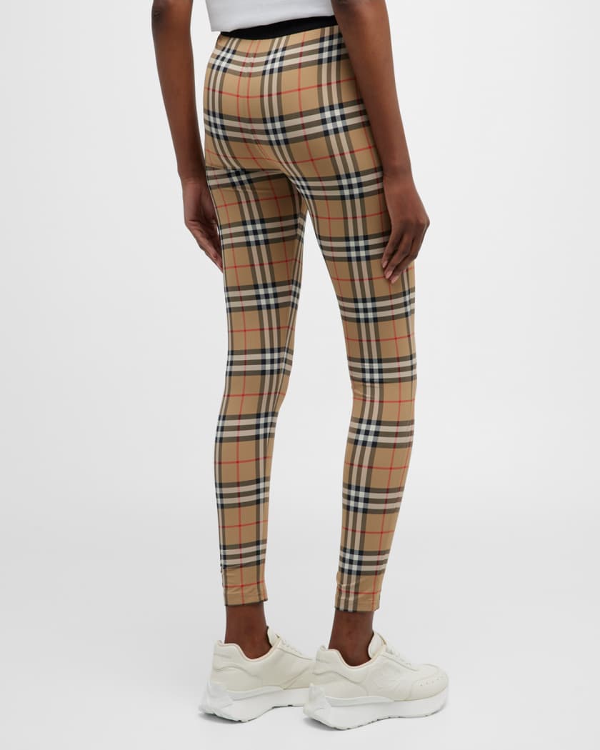 Burberry Colour-block Monogram Print Leggings - Brown