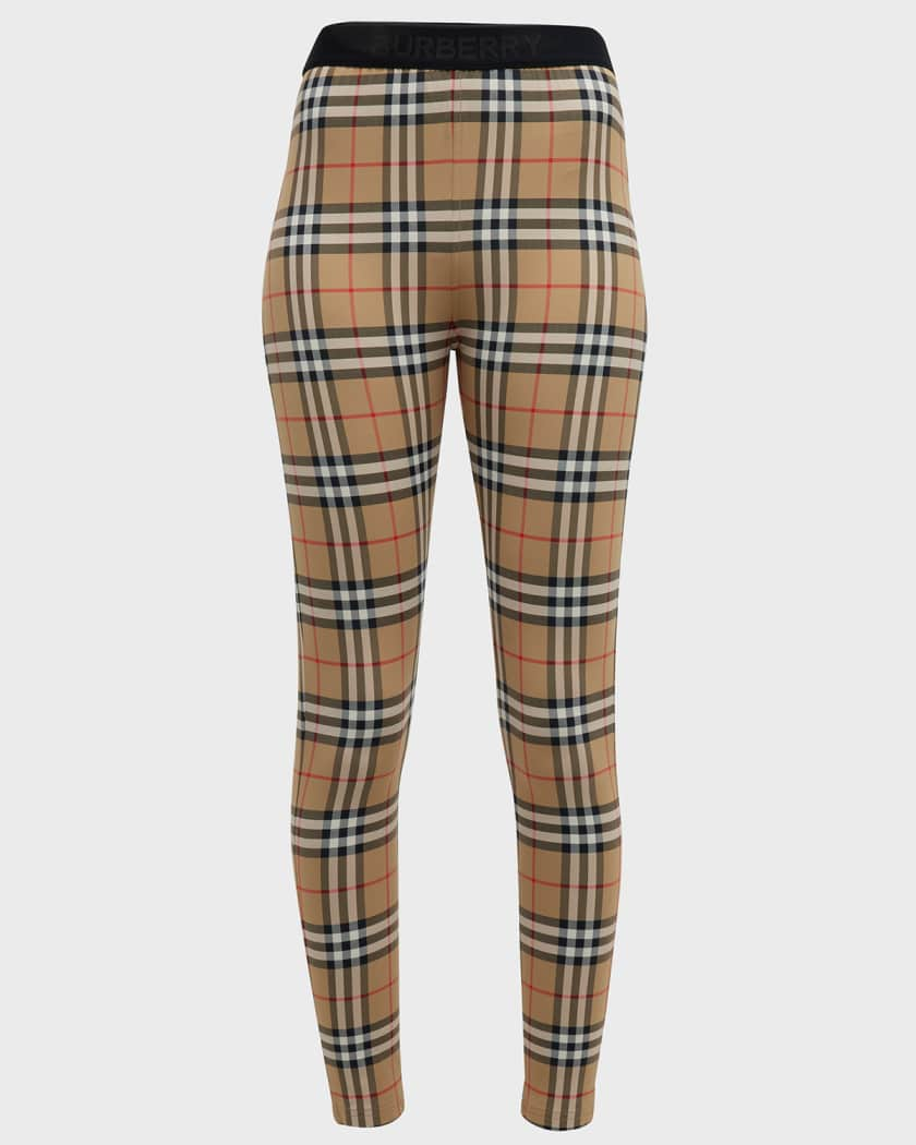 BURBERRY Checked stretch-jersey leggings