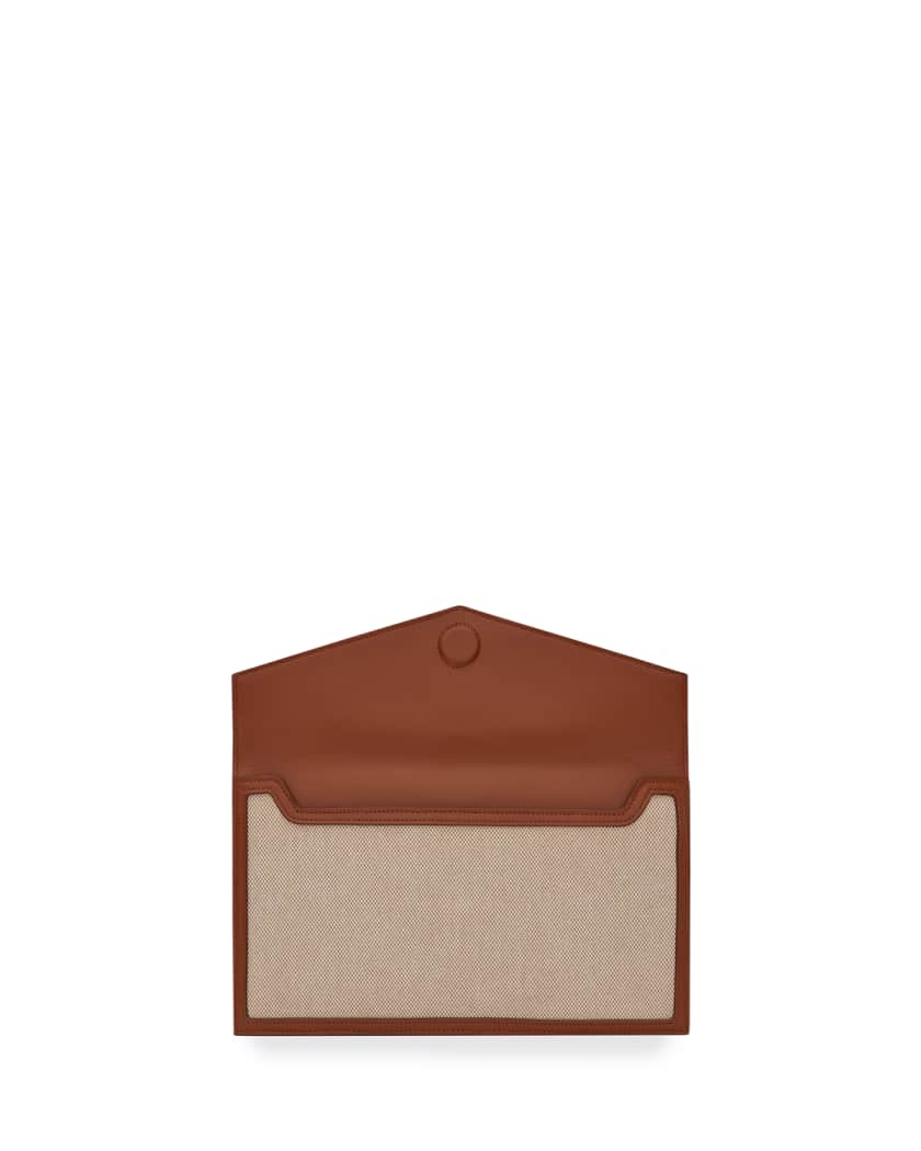 Uptown Medium YSL Monogram Canvas Clutch Bag