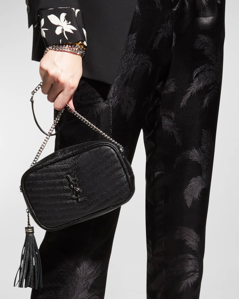 Ysl mini lou camera bag silver hardware best sale