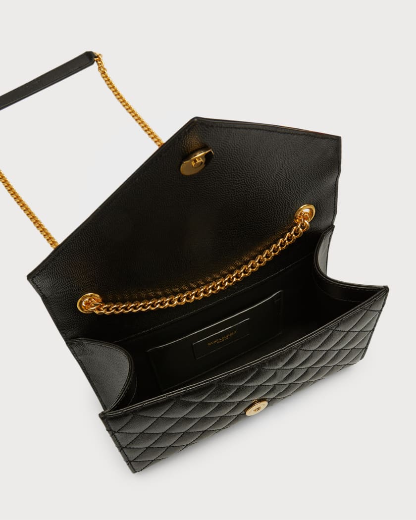 Envelope Triquilt Small YSL Shoulder Bag in Grained Leather
