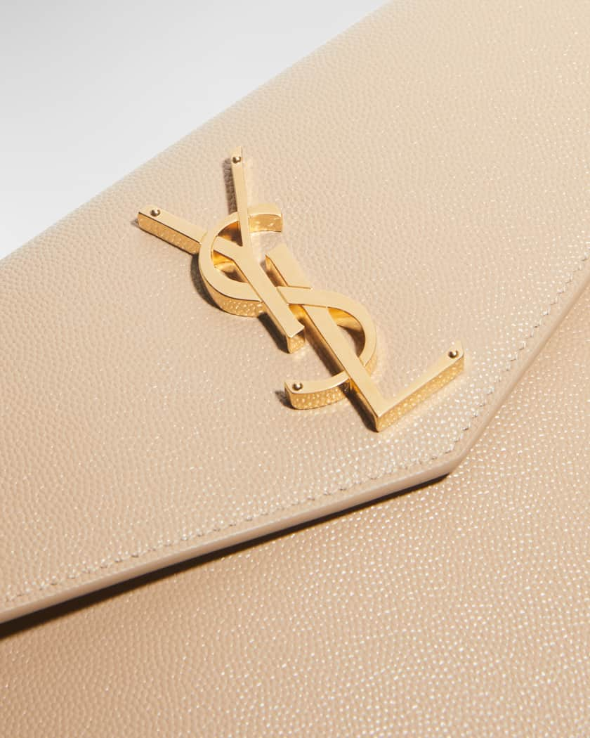 Saint Laurent Uptown Medium YSL Monogram Grain de Poudre Pouch Bag